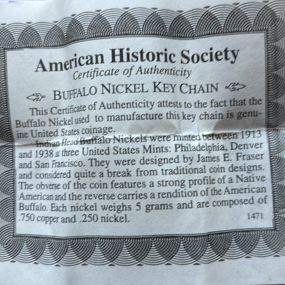 Buffalo Nickel Keychain - Picture 4 of 4